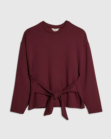 River Island Dames Top Petite Rood Premium met strik aan de voorkant