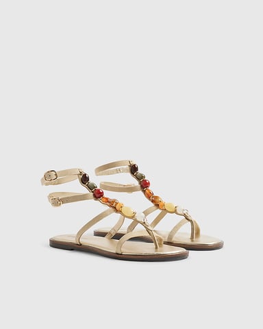 River Island Dames Gladiator Sandalen Beige met Sierstenen
