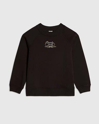 River Island zwarte meisjes-sweatshirt met ritsdetail op de rug