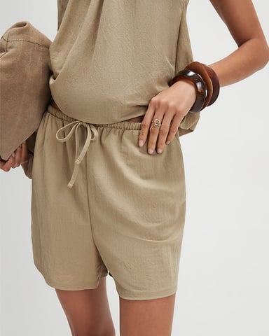 River Island Damesshorts kaki met trekkoord