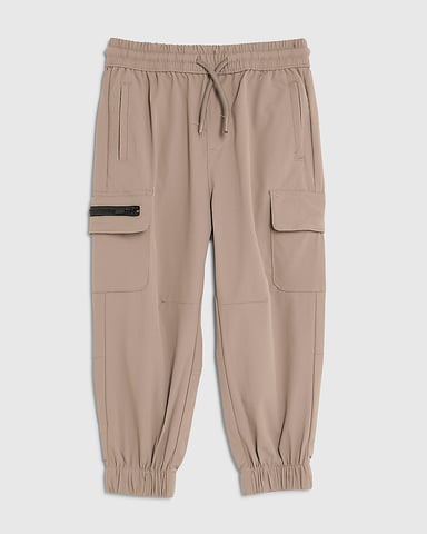 River Island Mini Cargobroek voor jongens Beige Rits Utilityzakken