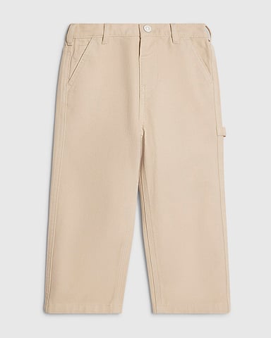 River Island Korte twillbroek voor jongens, Beige, Carpenter