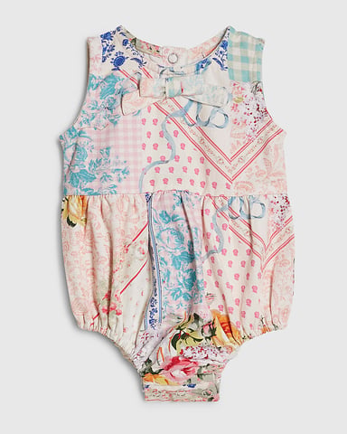 River Island Roze patchwork rompertje van katoen voor babymeisjes