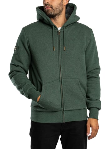 Superdry Borg Lined Zip Hoodie, Green