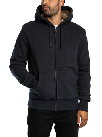 Superdry Borg Lined Zip Hoodie, Blue