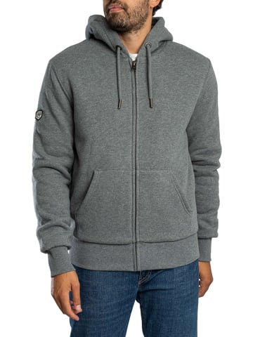 Superdry Hoodie Met Voering Met Borgvoering, Grijs