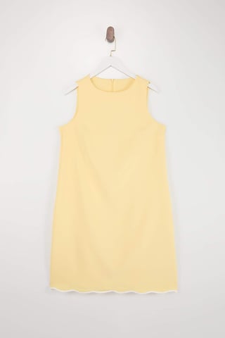 Trendyol Curve Women's Yellow Color block Short / Mini Sleeveless Business A-line Plus Size Dress