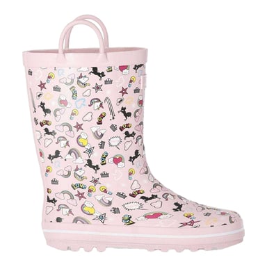 Trespass Girls Unicorn And Rainbow Wellington Boots (Pink)