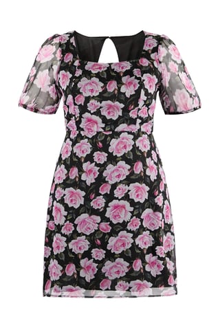 Trendyol Curve Women's Multicolor Floral Short / Mini Short Casual A-line Plus Size Dress