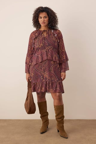 Trendyol Curve Women's Multicolor Plain Short / Mini Long Casual A-line Plus Size Dress