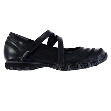 Skechers Womens/Ladies Riboneer Leather Memory Foam Shoes (Black)