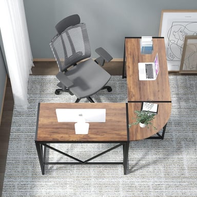 Furnilux Oasis hoekbureau zwart 135x45x75 cm