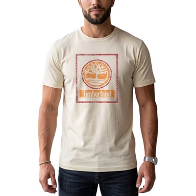 Timberland T-shirts voor heren Tree Print Classic Logo zomer-katoenen T-shirt met ronde hals