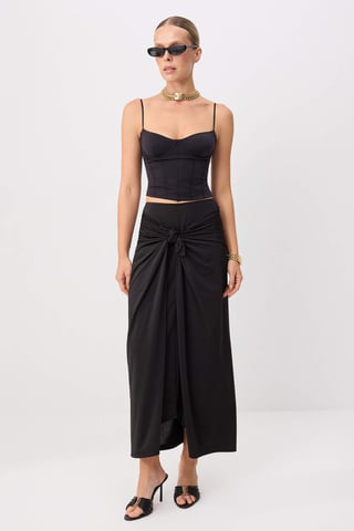 TRENDYOLMİLLA Women's Black Plain Maxi Skirts