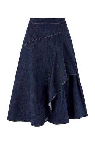 TRENDYOLMİLLA Women's Blue Plain Maxi Skater Skirts