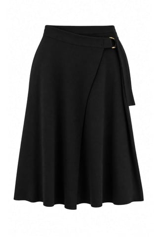 Trendyol Curve Women's Black Plain Maxi Double-breasted / Anvelop Plus Size Skirts