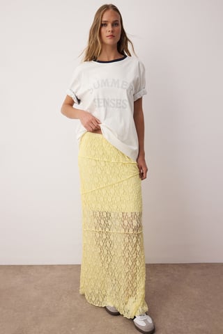 TRENDYOLMİLLA Women's Yellow Plain Maxi A-line A-line Skirts
