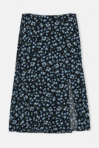 Trendyol Curve Women's Dark blue Polka dot Midi A-line Plus Size Skirts