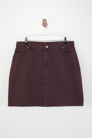 Trendyol Curve Women's Burgundy Plain Short / Mini A-line A-line Plus Size Skirts