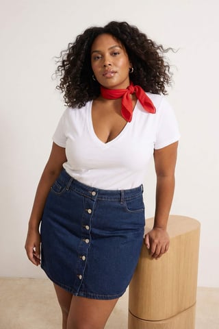 Trendyol Curve Women's Dark blue Plain Short / Mini A-line Plus Size Skirts