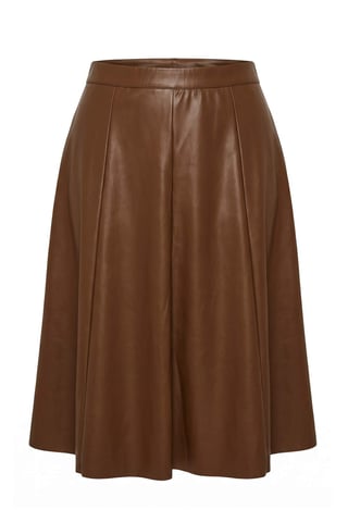 Trendyol Curve Women's Brown Plain Midi Plus Size Skirts