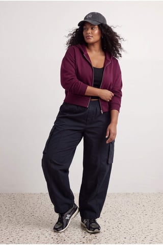 Trendyol Curve Women's Purple Plain Long Regular fit Plus Size Sweatshirts