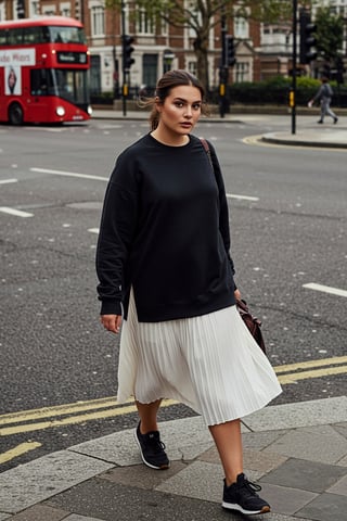 Trendyol Curve Women's Black Plain Long Oversize Plus Size Sweatshirts