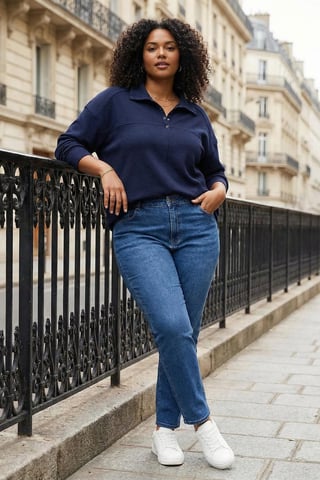 Trendyol Curve Dam Mörkblå Enfärgad Lång Oversize Plus size Sweatshirts