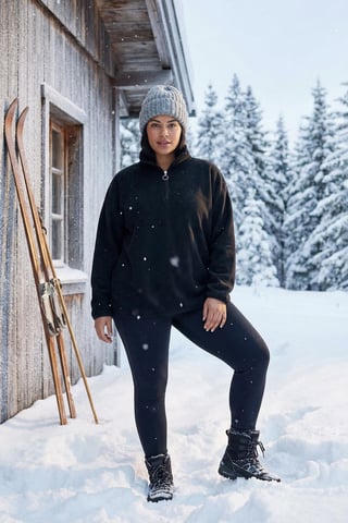 Trendyol Curve Women's Black Plain Long Oversize Plus Size Sweatshirts
