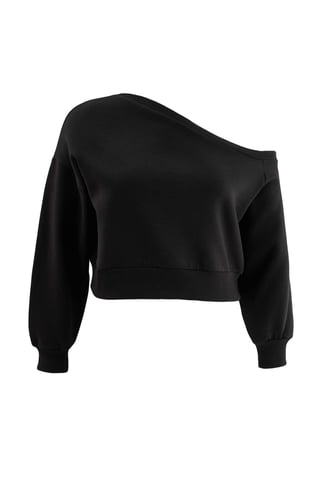 Trendyol Curve Women's Black Plain Long Regular fit Plus Size Sweatshirts