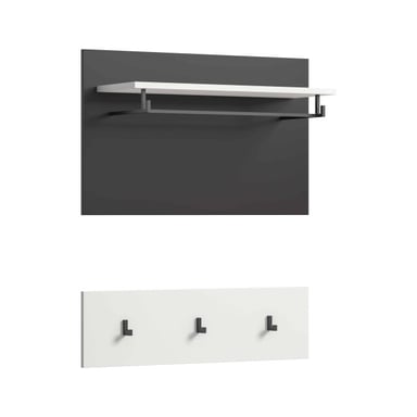 Furnilux Paneel voor de hal witte garderobe met opbergvak en haken 80x73x27 cm
