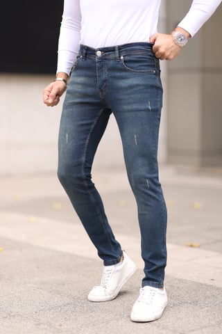 TRENDYOL MAN Men's Dark blue Plain Skinny Normal waist Jeans