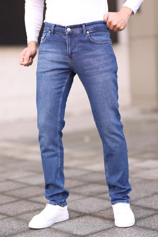 TRENDYOL MAN Men's Blue Plain Skinny Normal waist Jeans