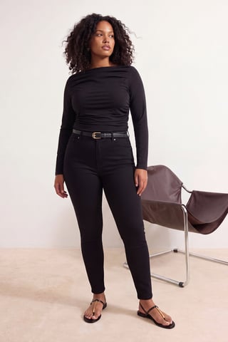 Trendyol Curve Women's Black Plain Skinny High Waist Plus Size Jeans