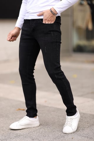 TRENDYOL MAN Men's Black Plain Skinny Normal waist Jeans