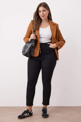 Trendyol Curve Women's Black Plain Skinny High Waist Plus Size Jeans