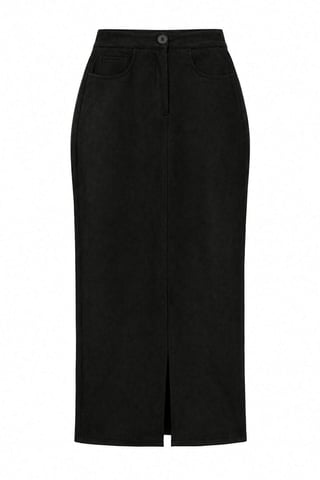 TRENDYOLMİLLA Women's Black Plain Midi Pencil skirt Skirts