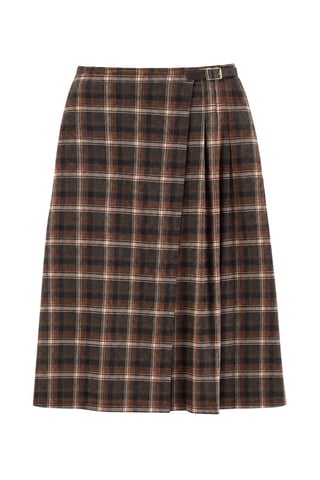 TRENDYOLMİLLA Women's Plaid Midi Wrapover Skirts