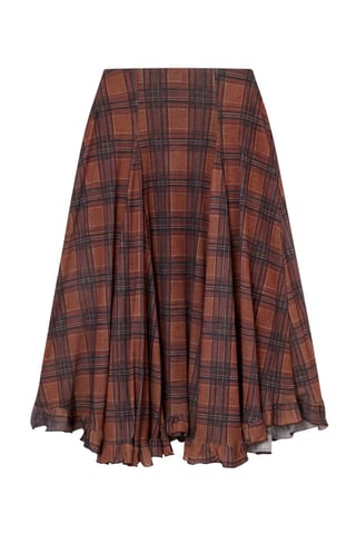 TRENDYOLMİLLA Women's Plaid Midi A-line Skirts