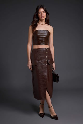 TRENDYOLMİLLA Women's Plain Midi Pencil skirt Skirts