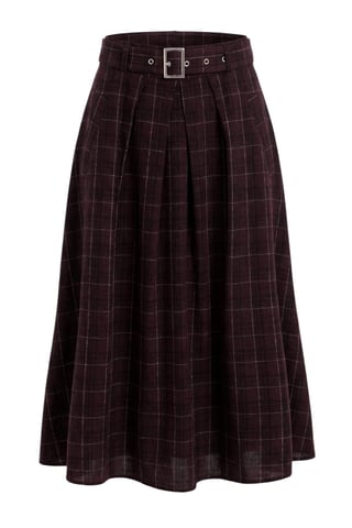 TRENDYOLMİLLA Women's Plaid Midi A-line Skirts