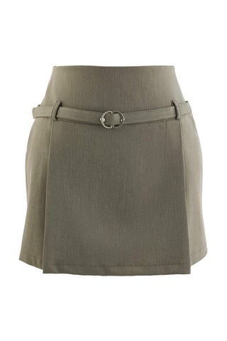 TRENDYOLMİLLA Women's Khaki Plain Short / Mini Skirts
