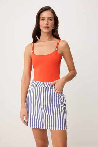 TRENDYOLMİLLA Women's Multicolor Striped Short / Mini Skirts