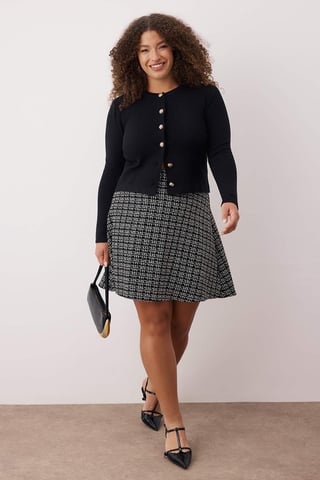 Trendyol Curve Women's Black Plain Short / Mini Plus Size Skirts