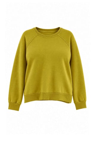 Trendyol Curve Women's Green Plain Long Oversize Plus Size Sweatshirts