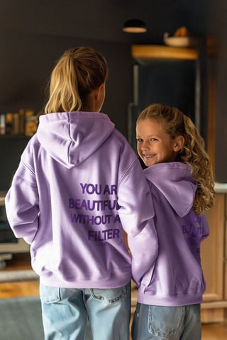 TRENDYOLKIDS Girls Purple Slogan Long Regular fit Sweatshirts