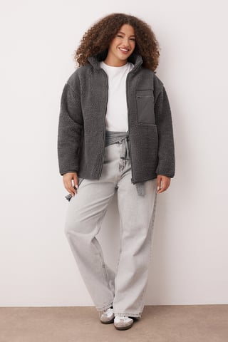 Trendyol Curve Women's Gray Plain Long Oversize Plus Size Sweatshirts