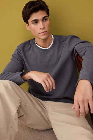 TRENDYOL MAN Men's Gray Plain Long Regular fit Sweatshirts