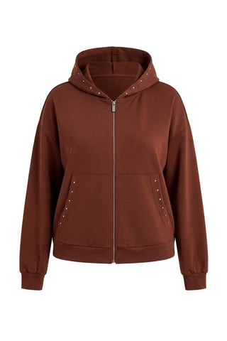 Trendyol Curve Women's Brown Plain Long Fitted Plus Size Sweatshirts