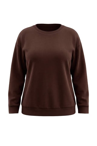 Trendyol Curve Women's Brown Plain Long Oversize Plus Size Sweatshirts